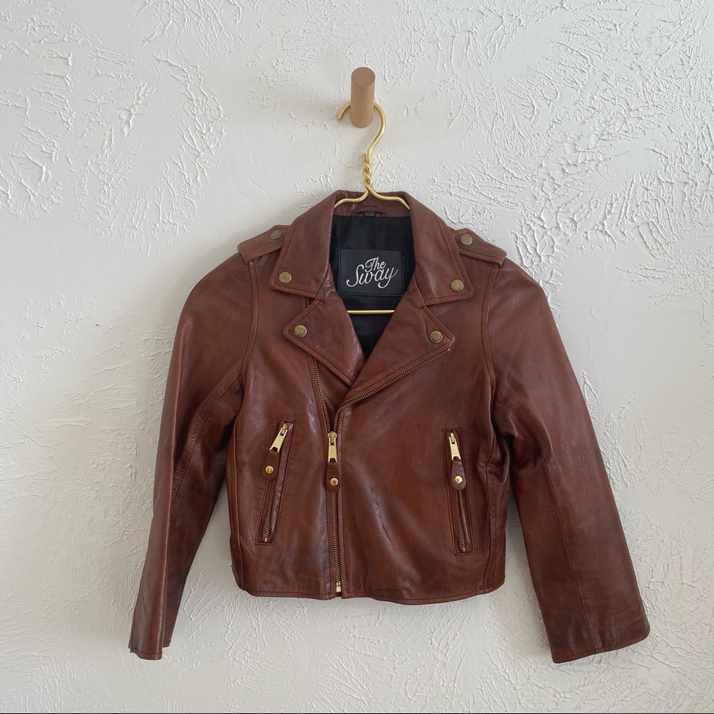 the sway crop leather Moto jacket • xs - Picture 11 of 16